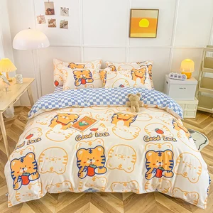 Wholesale Cartoon Patterns Jemoni Stock Microfiber Polyester Hot Sale Baby Bed Sheet Bedding  Set