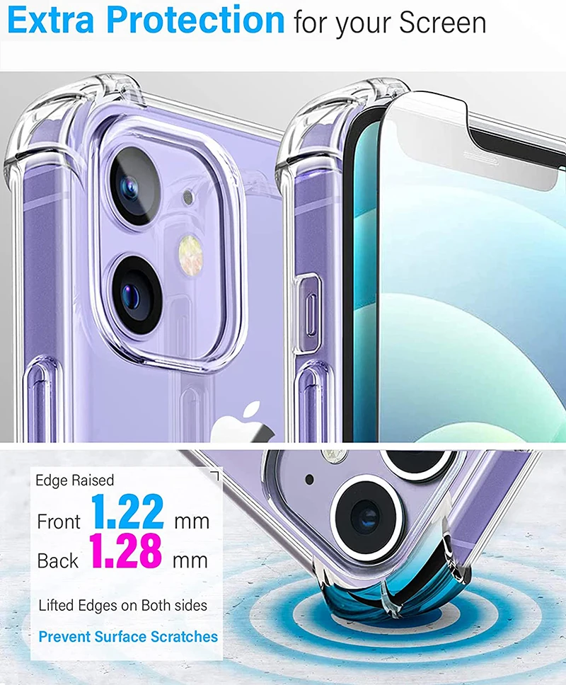 For Apple IPhone 14 Pro Max (6.7") Transparent Hybrid Silicone Rubber TPU And Hard PC Shockproof Tone Frame Bumper Cover ,Xpm Phone Case [ Clear