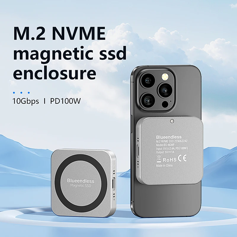 Case SSD NVMe M.2 2230 Con Ventola - USB 3.2 Gen2, Per IPhone E Laptop