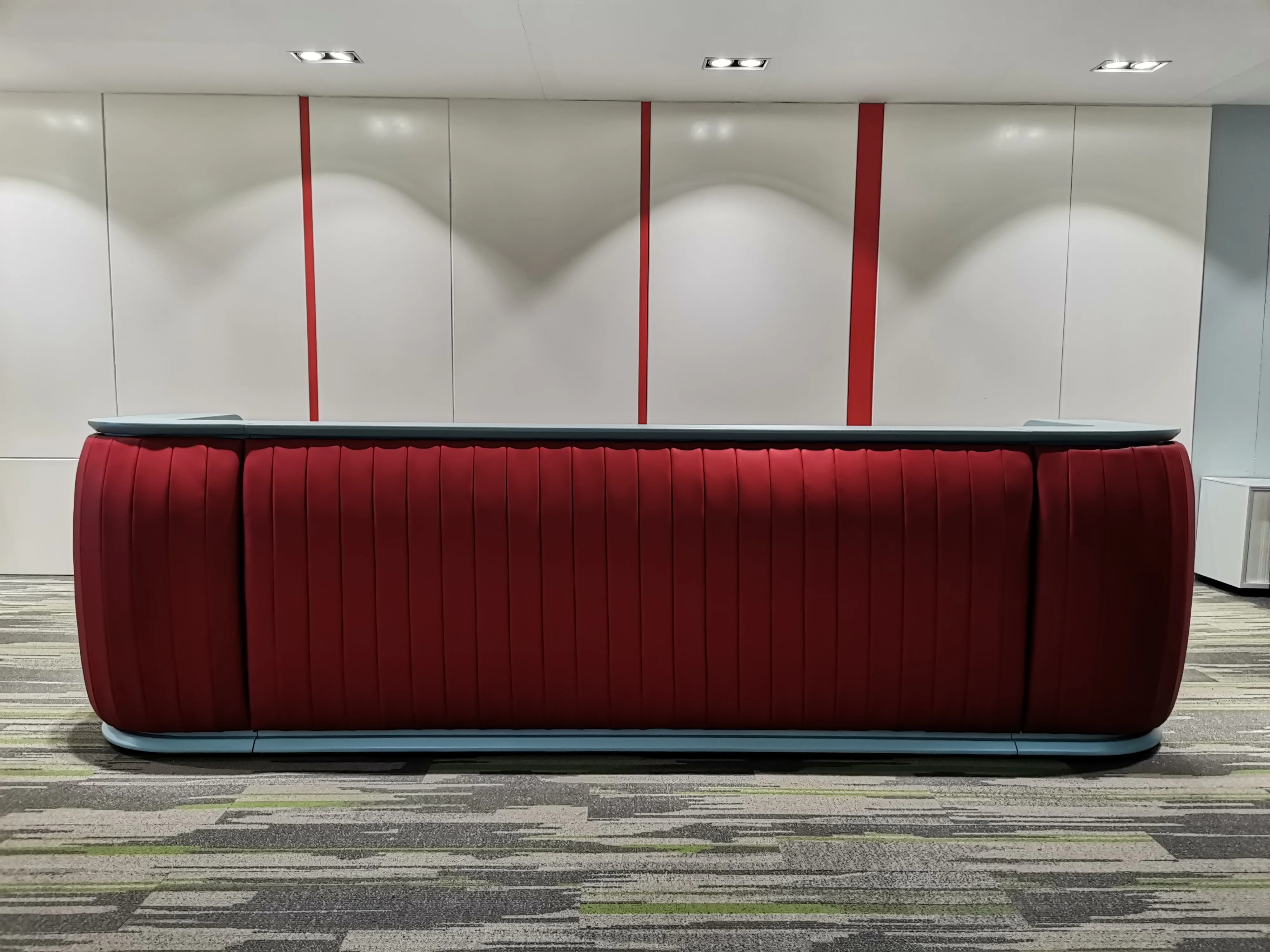 Unique Design Modeling 2 Person Red Reception Desk Cashier Beauty Salon