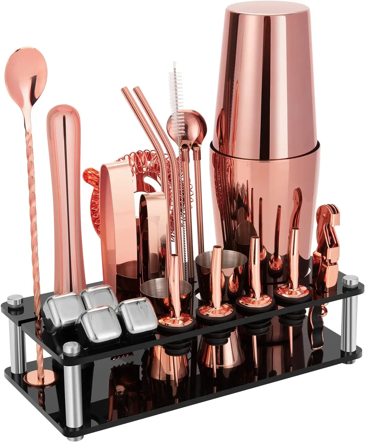 Factory Direct Sales Custom Logo Bar Club Tool Set Accessories Reusable Multi-Capacity 304 Food Grade Stainless Steel Shaker