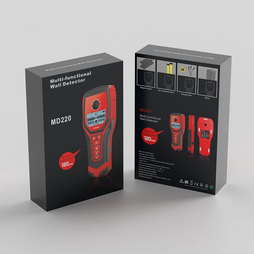 Underground Rebar Detector Edge Finding Stud Finder 3 In 1 Wooden