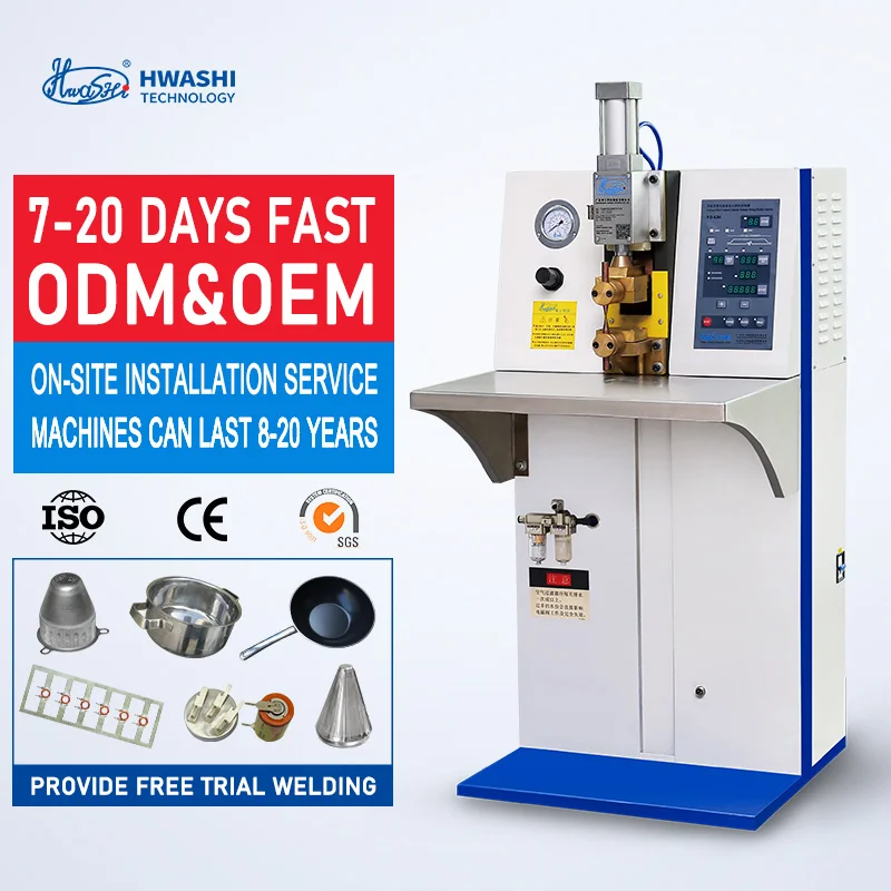 HWASHI Automatic Air-Powered Pneumatic CD-2K Spot Welding Machine 220V Welder for Manufacturing Plants and Battery Industries