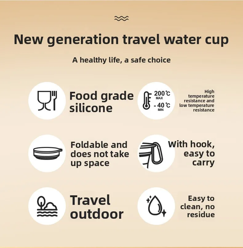 Factory Wholesale Customizable Modern Telescopic Coffee Cup Portable Silicone Folding Water Cup for Travel Camping Food Grade details