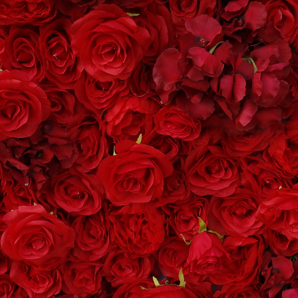 ISEVIAN Customized 10x10 8x8 Red Rose Artificial Flower Wall Panel Backdrop Wedding Decor