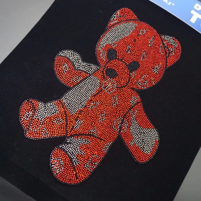 Free sample Professional large design lion crystal beads rhinestone transfer for clothing