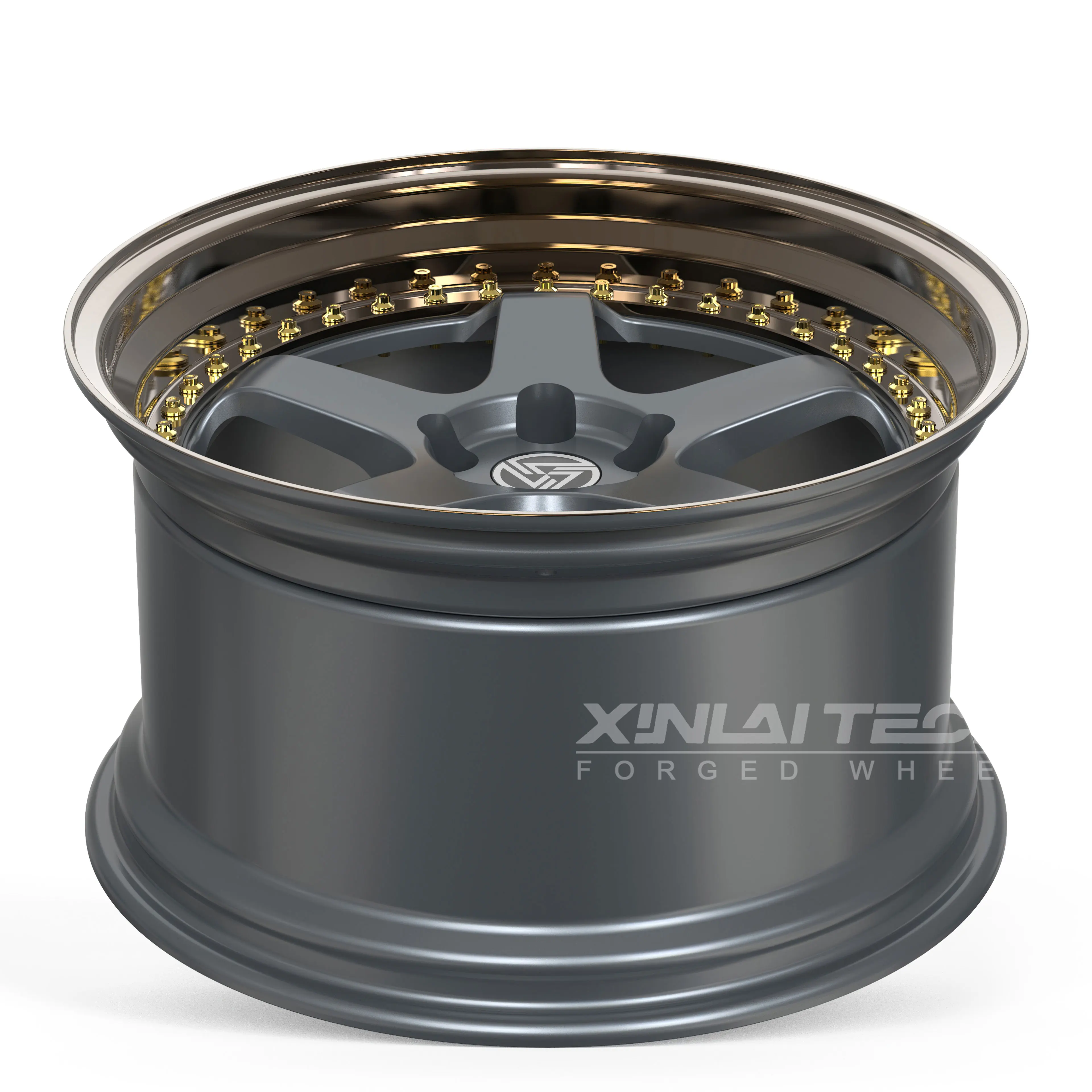 XL Polished Silver Custom Two Piece Forged Alloy Wheel 5x112 5x114.3 5x120 Deep Concave 5-Spoke Rims for Performance Cars - Image 5