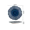 plato llano azul oscuro de 11 pulgadas
