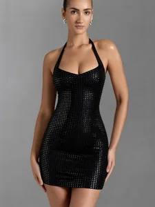 Bettergirl High-quality 2026 Spring New Diamond Short Dress Backless Sexy Charming Party Dress