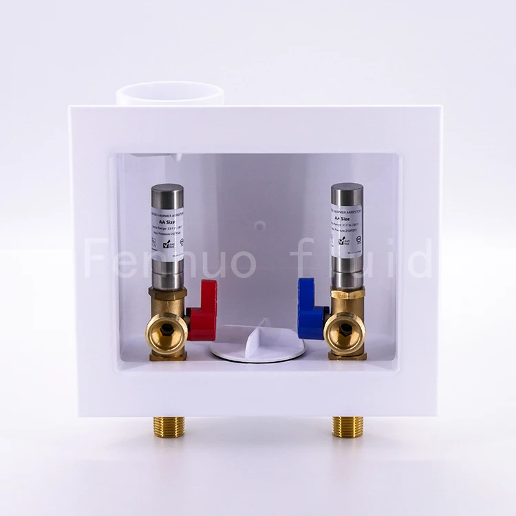 China Manufacture Washing Stop Valve With Stainless Steel Water Hammer Arrestor Outlet Box CUPC cert