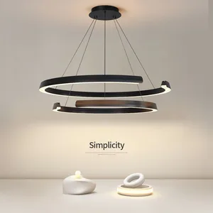 Post-modern Minimalist Modern Circle Pendant Light Aluminum Round Ring Led Ceiling Chandeliers Light for Living Room