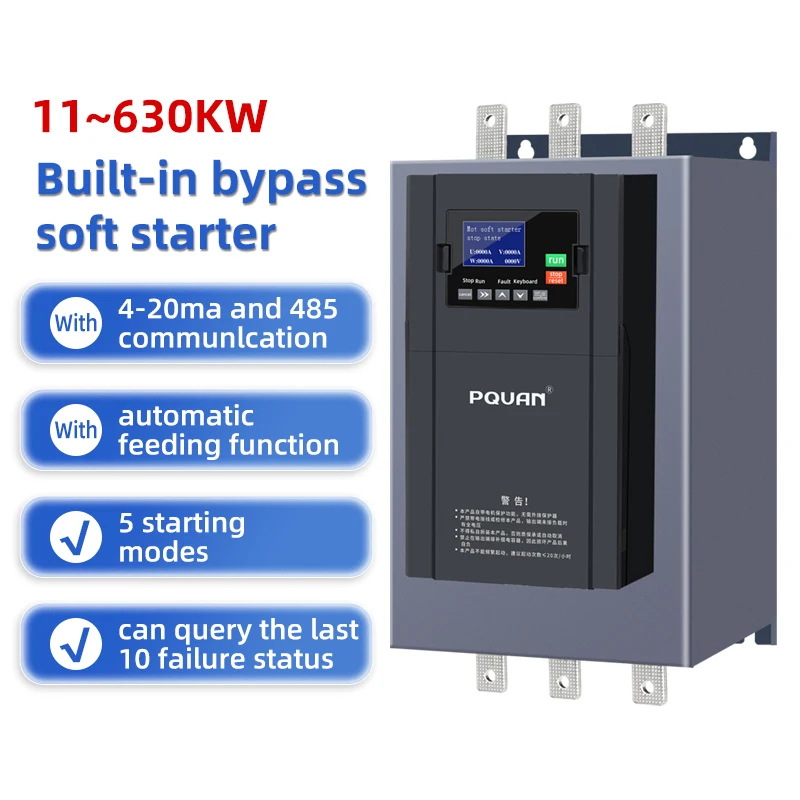 3-Phase 55KW Smooth Soft Starter Motor Starter RS485 Communication IP20 Enclosure Solid-State Technology for Efficient Power supplier