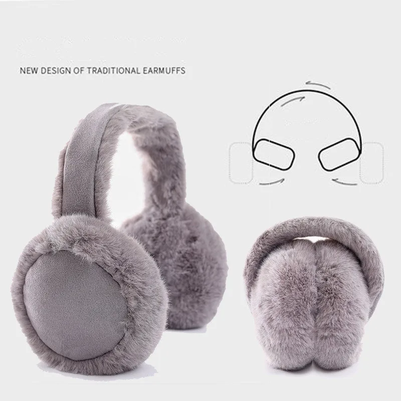 Модные женские наушники из овчины складные милые Австралия Зимние теплые на