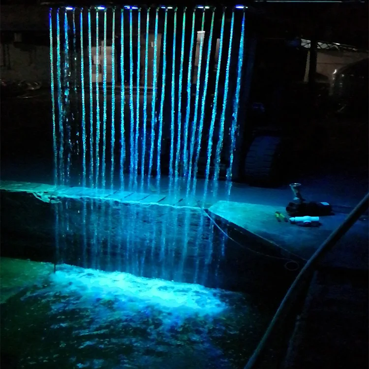 Outdoor Software Control Graphical Digital Waterfall Colorful Light Fountains Water Rain Curtain
