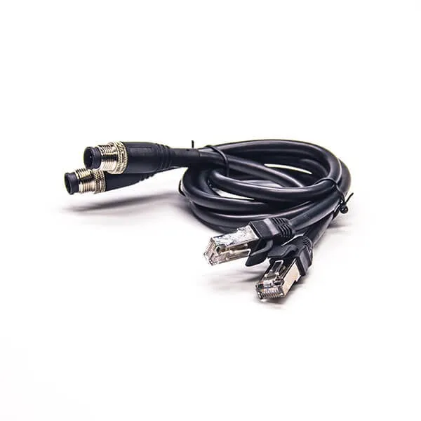 4Pin Male M12 D Code to RJ45 for Ethernet Cable