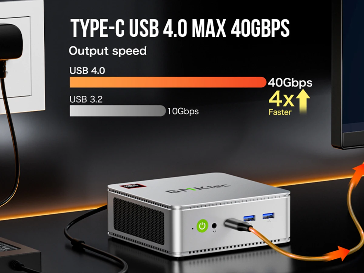 2024 Gmktec K8 AMD R7 8845HS Gaming Mini PC - 8-Core, 16GB