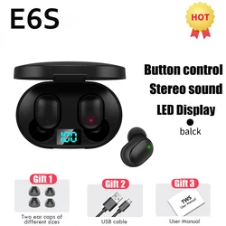 E6S TWS Fone Bluetooth Earphones Wireless Headphones for Xiaomi Noise Cancelling Wireless Bluetooth Headset with Mic Air Earbuds