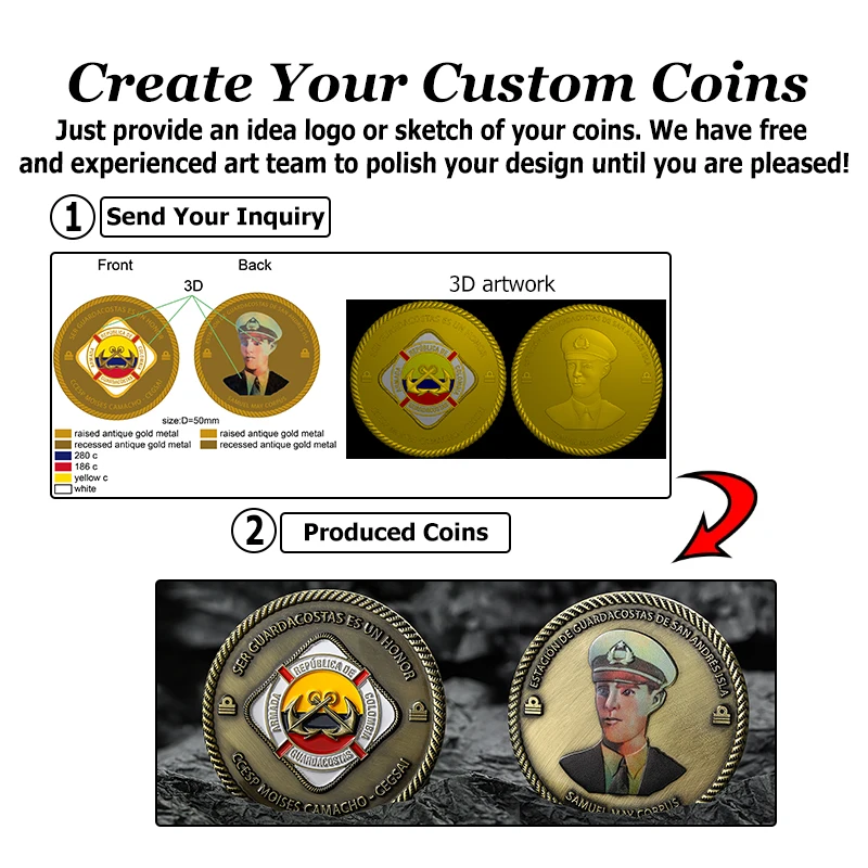 OEM Custom Coins 2d 3D Zinc Alloy Challenge Coin Custom Gold Silver Copper Plated Enamel Souvenir Collection Custom Metal Coin