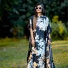Black tapestry of blossoms-one size