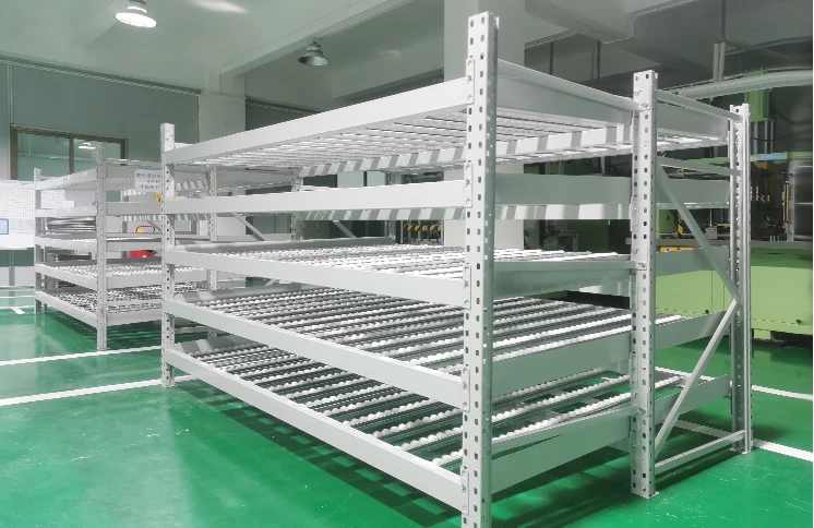 Sliding Sorting Fluent Shelf Lean Tube Goods Rack Warehouse Roller Type ...
