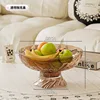 Bandeja de café transparente con estampado de rombos