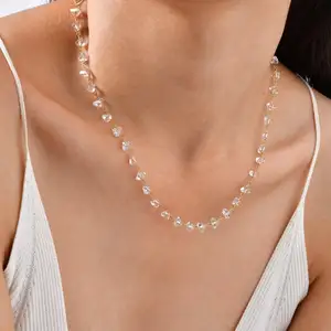 Hot Selling Waterproof Stainless Steel Beaded Choker Necklace Beaded Layering Necklace for Women
