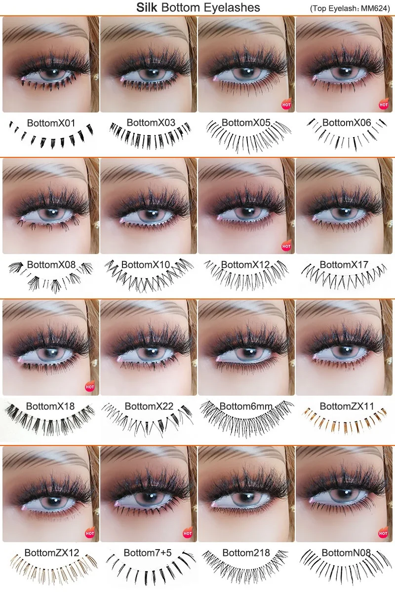Synthetic Lower Eyelashes Transparent Band False Eyelashes Bottom Lashes