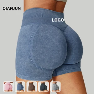 2026 New Arrival Women's High Quality Compression Seamless Gym Activewear Scrunch Bum Workout Yoga Shorts Spandex/Nylon Solid