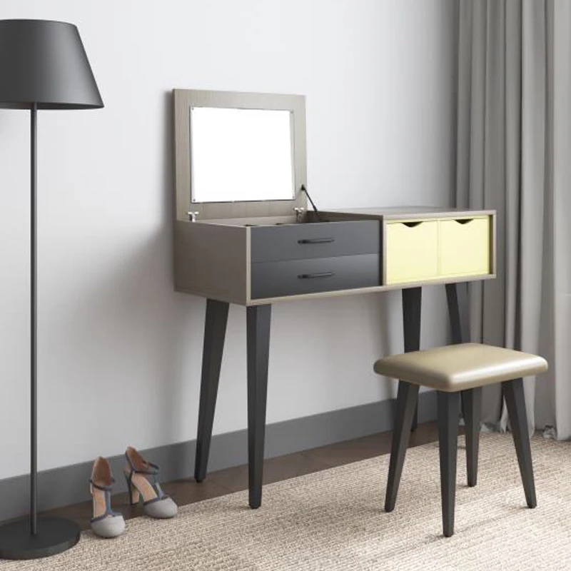 Simple Design PU Leather Headboard Storage Bed Bedside Tables Bedroom Set Wood Home Furniture