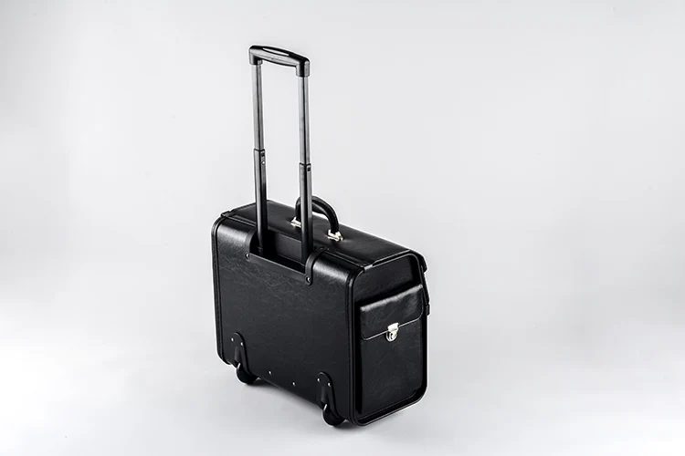 Rolling Briefcase Popular for Business Travelling Men pilot case PVC PU Briefcase With Trolley
