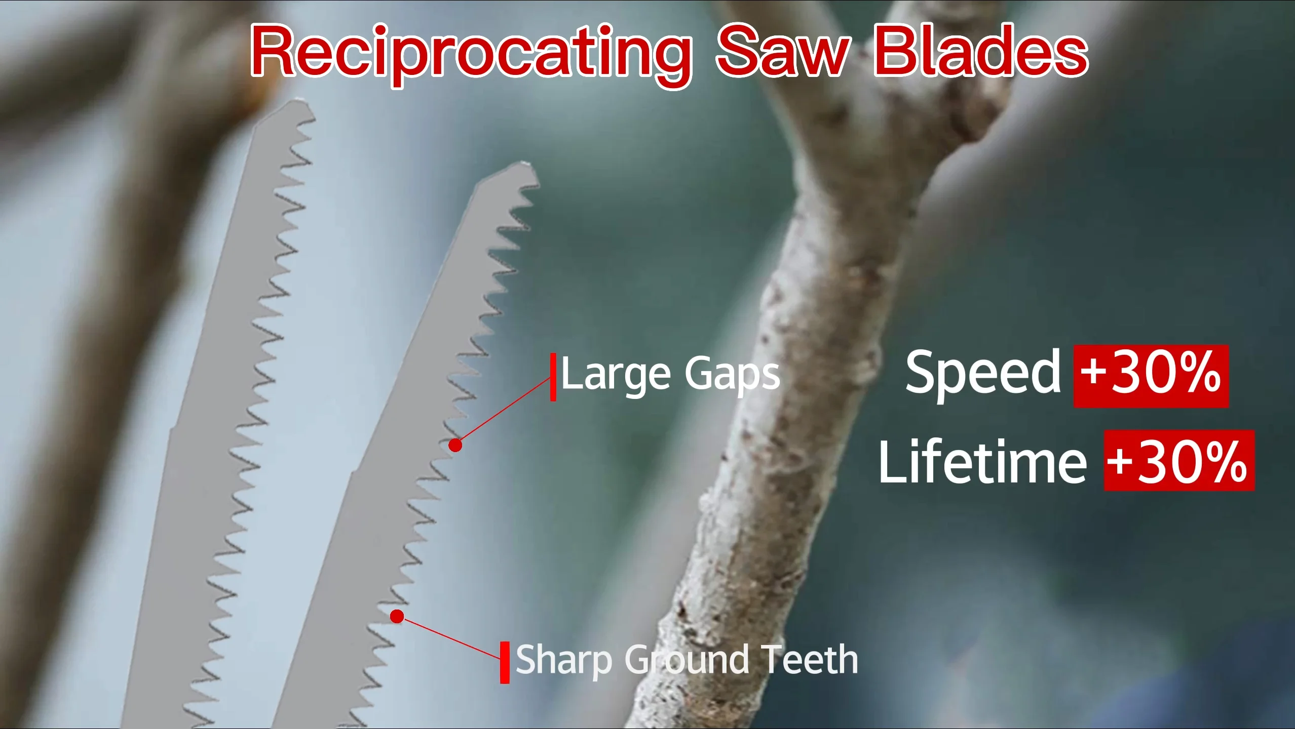 5 Piece 225mm 5tpi Wood Pruning Recip Reciprocating Saw Blades For Wood