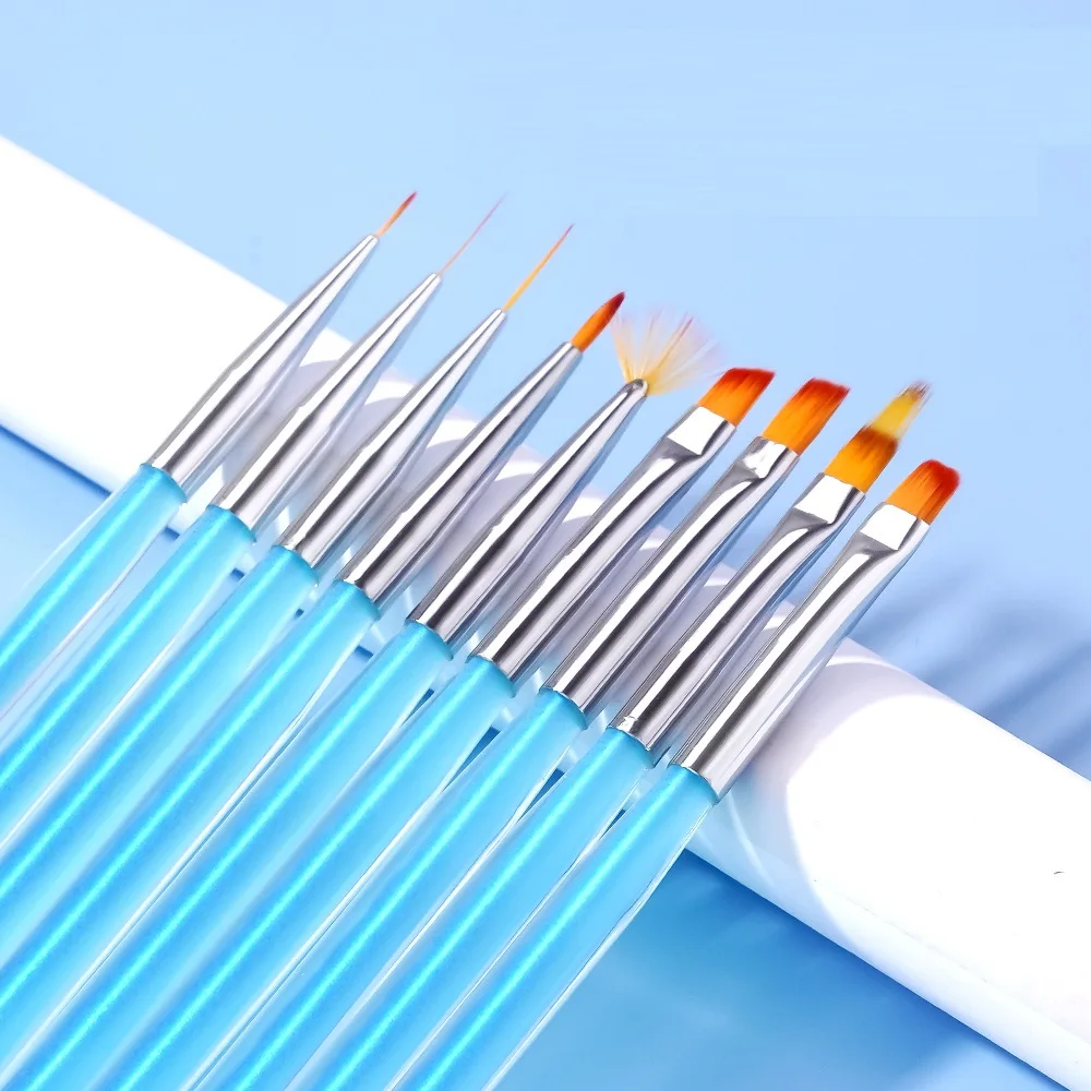 9 шт./набор нейлоновые кисти для ногтей