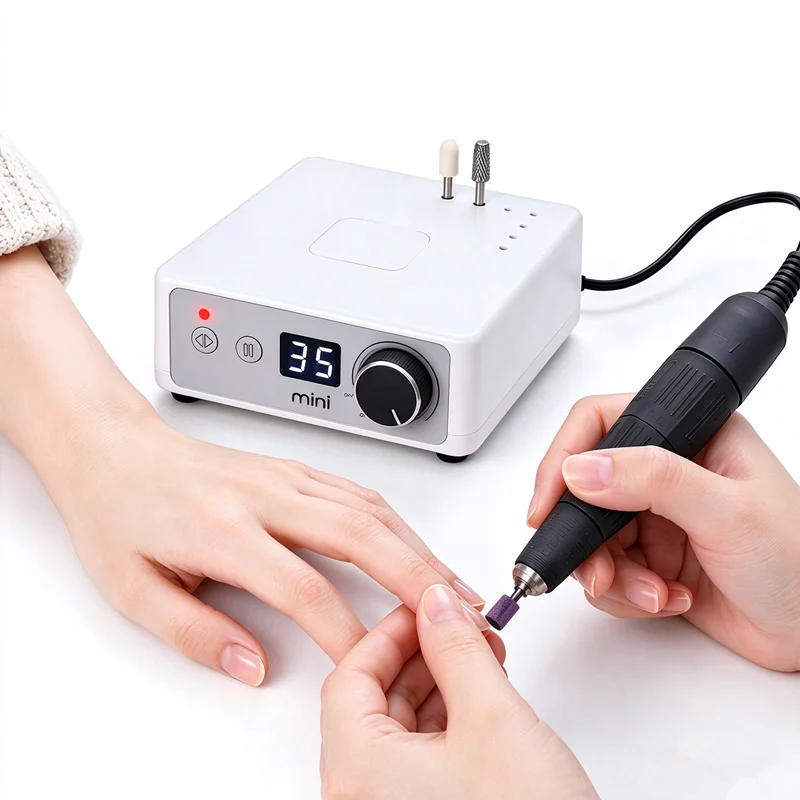 Korea Micro Motor 100-240V Wide Voltage Electric Nail Drill Machine Acrylic Gel Nails File Portable Nail Polisher for Salon