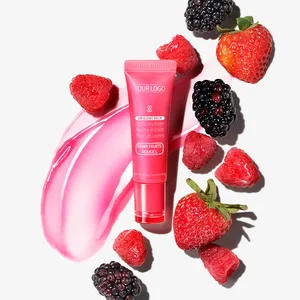 Organic Vegan Aloe Vitamin E Strawberry Pink Lip Balm Plumping Moisturizing Nourishing Smoothing Anti-aging SPF 30 Custom LOGO