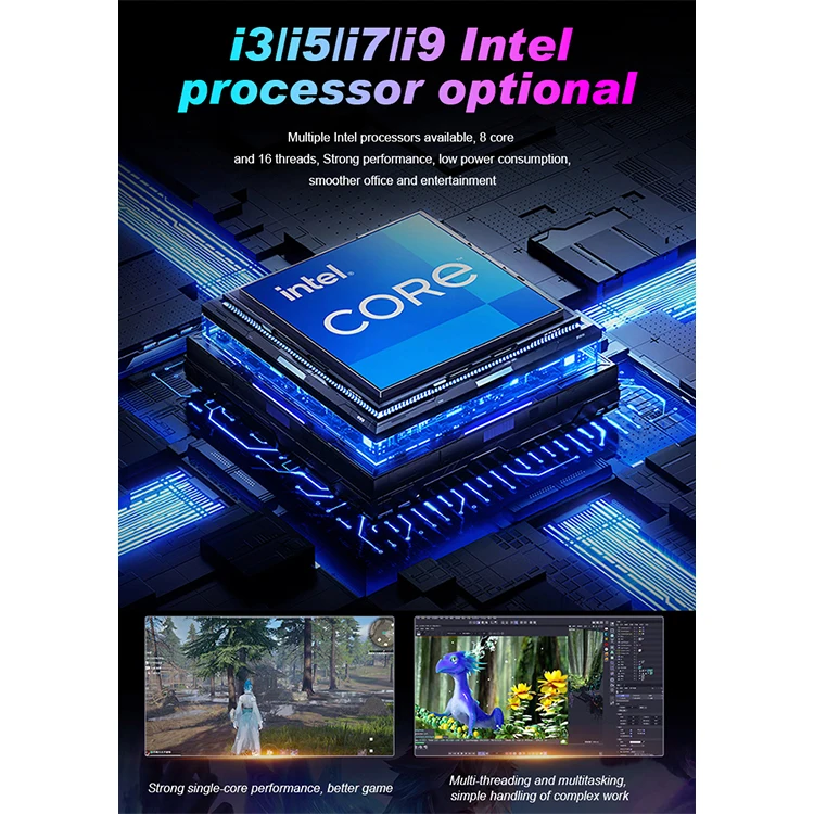 10th Gen I9 I7 I3 I5 Gtx1050ti 4G Desktop Computer for Gaming