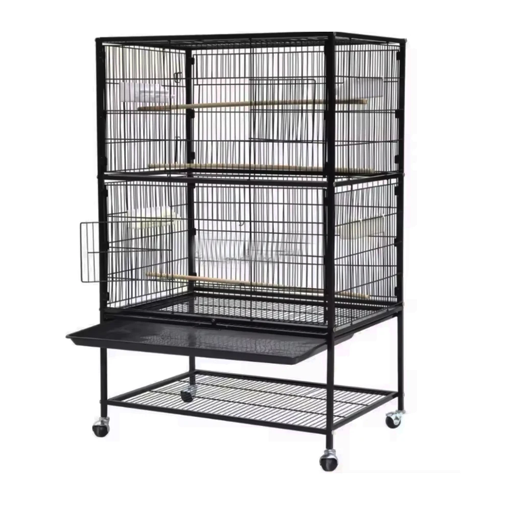 Large Wrought Iron Bird Cage Flight Canary Parakeet Cockatiel Lovebird Finch Sugar Glider Cage with Removable Stand