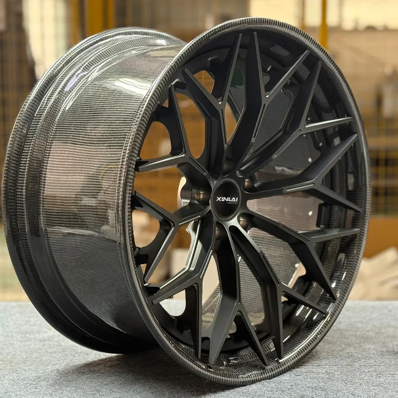 XL 2/3-Piece Carbon Fiber Wheel Deep Dish Matte Black Rim Concave Custom Forged Wheel 5x114.3 5x120 5x112 Car Alloy Wheels - Image 6