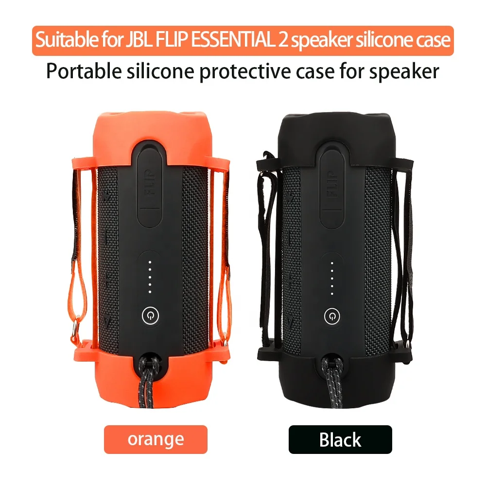 Custodia Silicone Per JBL Flip Essential 2 - Cover Protettiva Con Cinturino