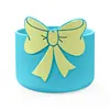 Sky blue cup boots-light yellow bow