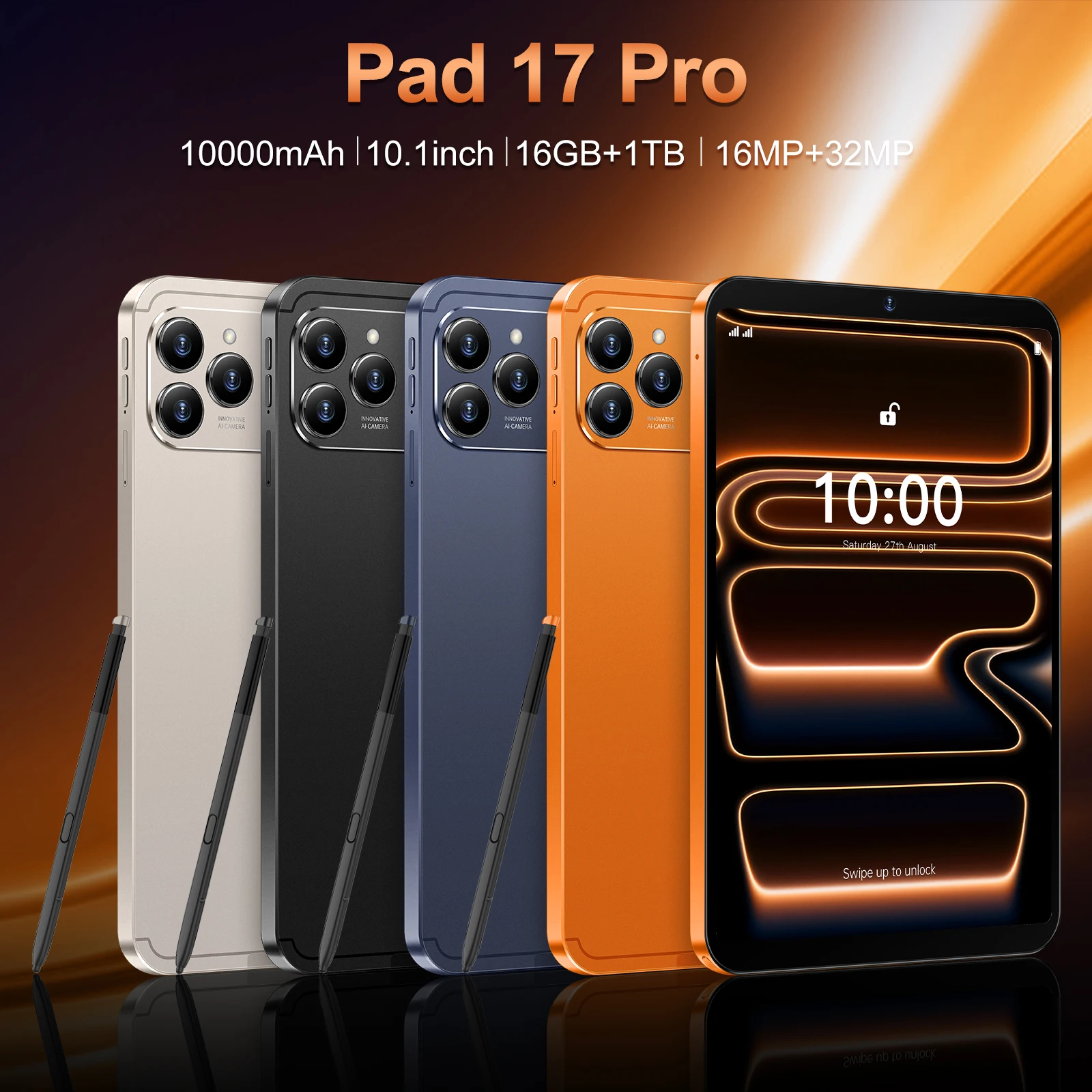New Pad 17 Pro Max 5G Tablet PC Dual SIM with Stylus 16GB+1TB 32MP