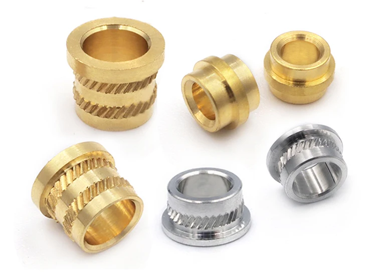Injection Molded Knurled Copper Sleeve Insert Knurled Hard Aluminum