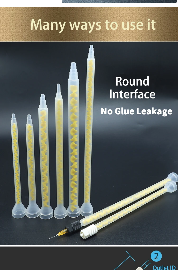 Static Mixer Ms Series Epoxy Resin Mixing Tube Round Mouth Mixing Tip
