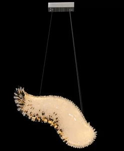 Italian Living Room Natural Rock Crystal Chandelier Hotel Villa Dining Room Bedroom Creative Design Angel wings Decorative Light