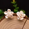 GE0598-4 Handmade Pearl Flower Earrings, Style 4