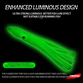 Soft Plastic Trolling Fishing Using Octopus Skirts and Luminous Squids Skirt Fishing Lure Squid Lure – Soft Lure – view 5