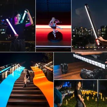 VILTROX K60 2 Pack RGB LED Video Light Stick with APP Control, Handheld 360 RGB Tube Light Wand for Photography, 2500K-8500K detail image