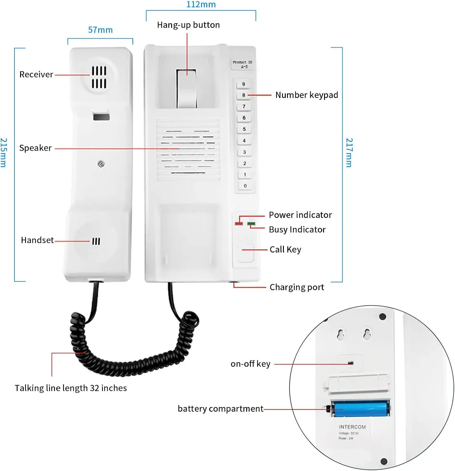 VIDEW Wireless Audio Intercom System Super Long Range Cordless Telephone Wireless Phone Door Access System