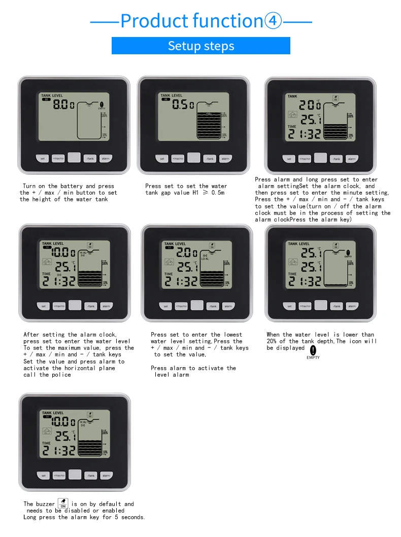 Tank Meter Ultrasonic High Quality Wireless Digital Water Level Gauge ...