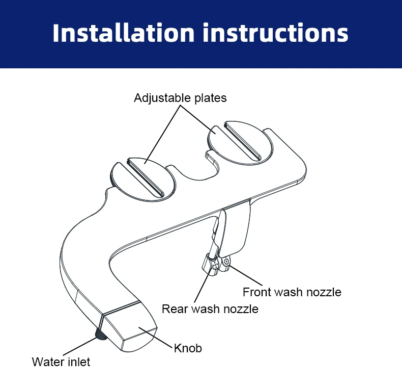 Aquatown Ultra Slim Cold Water Bidet Toilet Attachment Dual Nozzle Self-Cleaning Bide Smart Non Electric Toilet Bidets factory