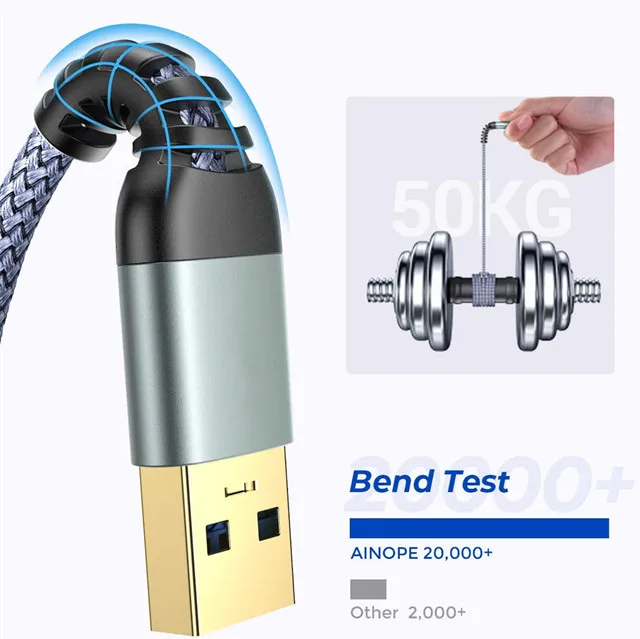 10 футов usb-кабель для передачи данных Быстрая зарядка android оригинальный usb c 2 м нейлоновый Плетеный micro usb-кабель